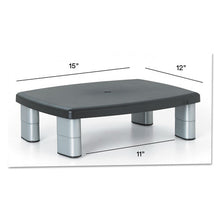 Load image into Gallery viewer, 3M™ wholesale. 3M™ Adjustable Height Monitor Stand, 15&quot; X 12&quot; X 2.63&quot; To 5.78&quot;, Black-silver, Supports 80 Lbs. HSD Wholesale: Janitorial Supplies, Breakroom Supplies, Office Supplies.