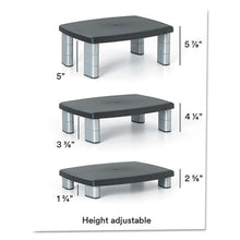 Load image into Gallery viewer, 3M™ wholesale. 3M™ Adjustable Height Monitor Stand, 15&quot; X 12&quot; X 2.63&quot; To 5.78&quot;, Black-silver, Supports 80 Lbs. HSD Wholesale: Janitorial Supplies, Breakroom Supplies, Office Supplies.