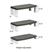 Load image into Gallery viewer, 3M™ wholesale. 3M™ Extra-wide Adjustable Monitor Stand, 20&quot; X 12&quot; X 1&quot; To 5.78&quot;, Silver-black, Supports 40 Lbs. HSD Wholesale: Janitorial Supplies, Breakroom Supplies, Office Supplies.