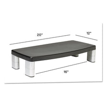 Load image into Gallery viewer, 3M™ wholesale. 3M™ Extra-wide Adjustable Monitor Stand, 20&quot; X 12&quot; X 1&quot; To 5.78&quot;, Silver-black, Supports 40 Lbs. HSD Wholesale: Janitorial Supplies, Breakroom Supplies, Office Supplies.