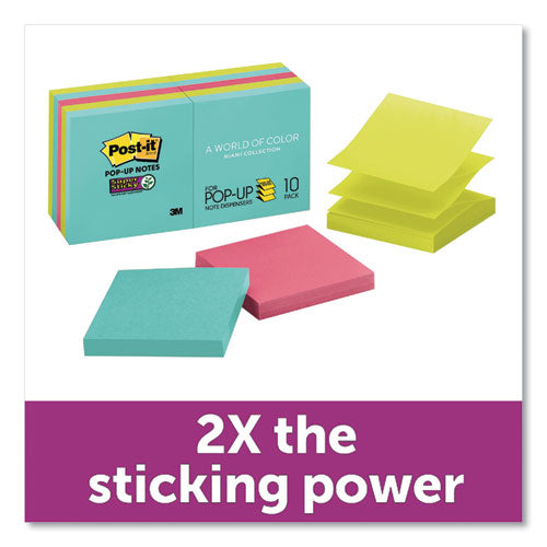 Post-it® Pop-up Notes Super Sticky wholesale. Pop-up 3 X 3 Note Refill, Miami, 90 Notes-pad, 10 Pads-pack. HSD Wholesale: Janitorial Supplies, Breakroom Supplies, Office Supplies.