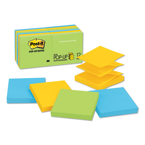 Post-it® Pop-up Notes wholesale. Original Pop-up Refill, 3 X 3, Assorted Jaipur Colors, 100-sheet, 12-pack. HSD Wholesale: Janitorial Supplies, Breakroom Supplies, Office Supplies.