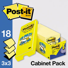 Load image into Gallery viewer, Post-it® Pop-up Notes wholesale. Original Canary Yellow Pop-up Refill Cabinet Pack, 3 X 3, 90-sheet, 18-pack. HSD Wholesale: Janitorial Supplies, Breakroom Supplies, Office Supplies.