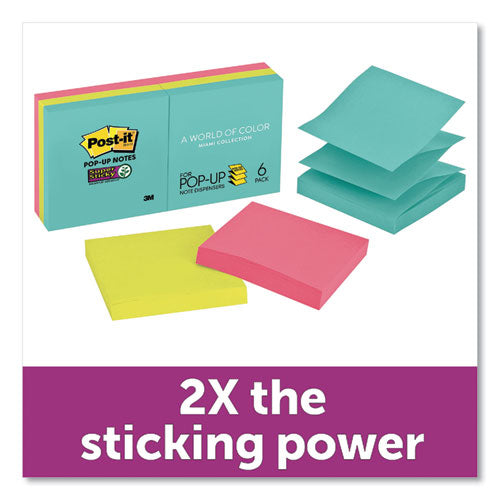 Post-it® Pop-up Notes Super Sticky wholesale. Pop-up 3 X 3 Note Refill, Miami, 90-pad, 6 Pads-pack. HSD Wholesale: Janitorial Supplies, Breakroom Supplies, Office Supplies.