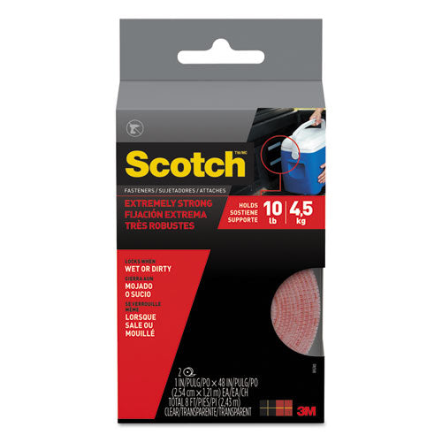 Scotch™ wholesale. Scotch Extreme Fasteners, 1" X 4 Ft, Clear, 2-pack. HSD Wholesale: Janitorial Supplies, Breakroom Supplies, Office Supplies.