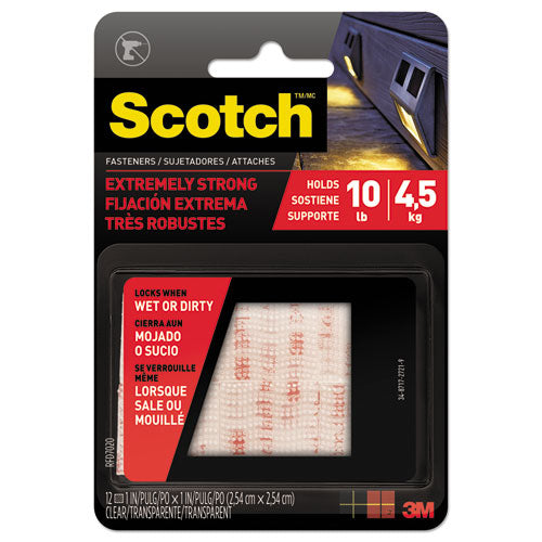 Scotch™ wholesale. Scotch Extreme Fasteners, 1" X 1", White, 6-pack. HSD Wholesale: Janitorial Supplies, Breakroom Supplies, Office Supplies.