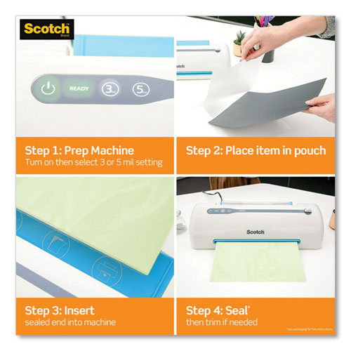 Scotch™ wholesale. Scotch Laminating Pouches, 3 Mil, 9" X 11.5", Gloss Clear, 50-pack. HSD Wholesale: Janitorial Supplies, Breakroom Supplies, Office Supplies.