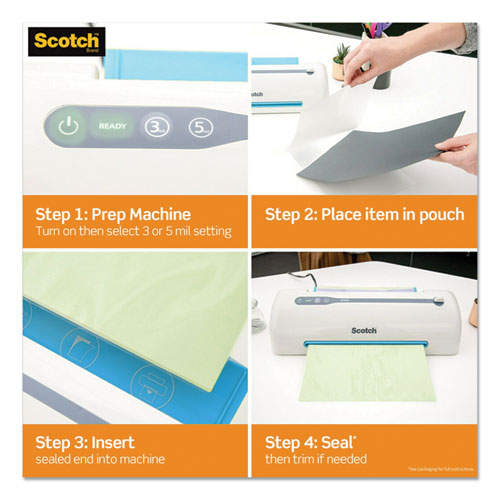 Scotch™ wholesale. Scotch Laminating Pouches, 5 Mil, 2.25" X 4.25", Gloss Clear, 100-pack. HSD Wholesale: Janitorial Supplies, Breakroom Supplies, Office Supplies.
