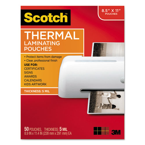 Scotch™ wholesale. Scotch Laminating Pouches, 5 Mil, 9" X 11.5", Gloss Clear, 50-pack. HSD Wholesale: Janitorial Supplies, Breakroom Supplies, Office Supplies.