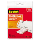 Scotch™ wholesale. Scotch Laminating Pouches, 5 Mil, 5.38" X 3.75", Gloss Clear, 20-pack. HSD Wholesale: Janitorial Supplies, Breakroom Supplies, Office Supplies.