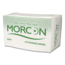 Load image into Gallery viewer, Morcon Tissue wholesale. Morcon Tissue Morsoft Beverage Napkins, 9 X 9-4, White, 500-pack, 8 Packs-carton. HSD Wholesale: Janitorial Supplies, Breakroom Supplies, Office Supplies.