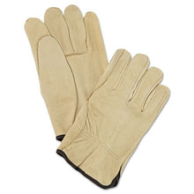 Load image into Gallery viewer, MCR™ Safety wholesale. Unlined Pigskin Driver Gloves, Cream, Large, 12 Pairs. HSD Wholesale: Janitorial Supplies, Breakroom Supplies, Office Supplies.