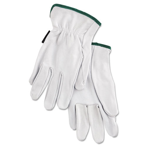 MCR™ Safety wholesale. Grain Goatskin Driver Gloves, White, Medium, 12 Pairs. HSD Wholesale: Janitorial Supplies, Breakroom Supplies, Office Supplies.