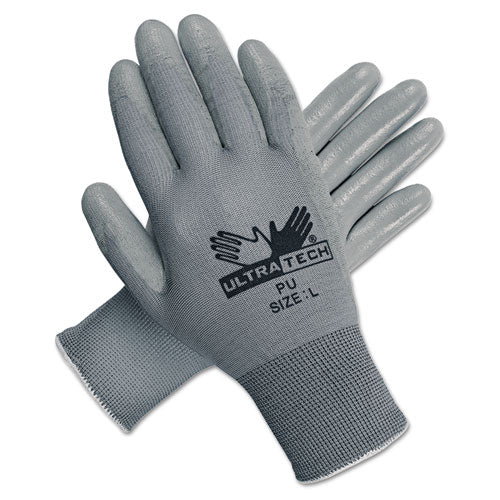 MCR™ Safety wholesale. Ultra Tech Tactile Dexterity Work Gloves, White-gray, Large, 12 Pairs. HSD Wholesale: Janitorial Supplies, Breakroom Supplies, Office Supplies.