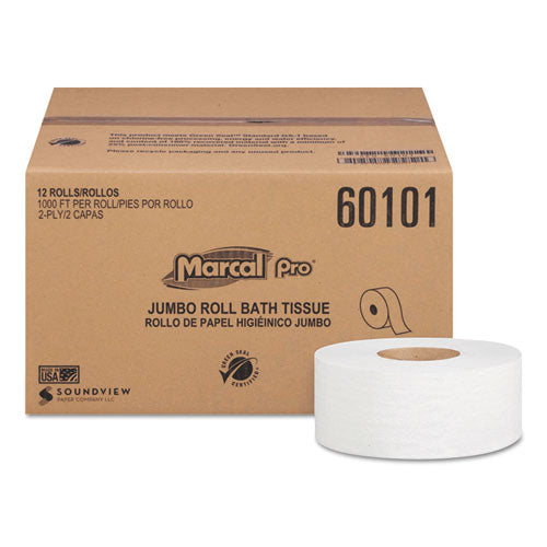 Marcal PRO™ wholesale. MARCAL 100% Recycled Bathroom Tissue, Septic Safe, 2-ply, White, 3.3 X 1000 Ft, 12 Rolls-carton. HSD Wholesale: Janitorial Supplies, Breakroom Supplies, Office Supplies.