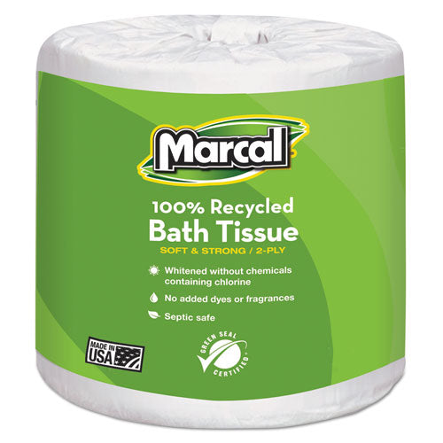 Marcal® wholesale. Marcal 100% Recycled Two-ply Bath Tissue, Septic Safe, White, 330 Sheets-roll, 48 Rolls-carton. HSD Wholesale: Janitorial Supplies, Breakroom Supplies, Office Supplies.