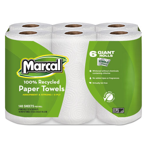 Marcal® wholesale. Marcal 100% Premium Recycled Kitchen Roll Towels, 2-ply, 5 1-2 X 11, 140-roll, 24 Rolls-carton. HSD Wholesale: Janitorial Supplies, Breakroom Supplies, Office Supplies.