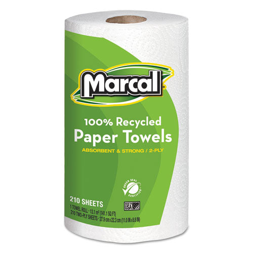 Marcal® wholesale. Marcal 100% Premium Recycled Kitchen Roll Towels, 2-ply, 8.8 X 11, 210 Sheets, 12 Rolls-carton. HSD Wholesale: Janitorial Supplies, Breakroom Supplies, Office Supplies.