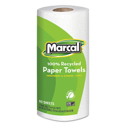 Marcal® wholesale. Marcal 100% Premium Recycled Kitchen Roll Towels, 2-ply, 9 X 11, 60 Sheets, 15 Rolls-carton. HSD Wholesale: Janitorial Supplies, Breakroom Supplies, Office Supplies.