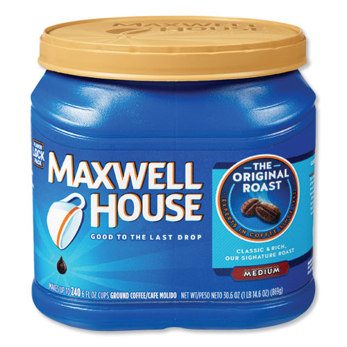Maxwell House® wholesale. Coffee, Ground, Original Roast, 30.6 Oz Canister, 6 Canisters-carton. HSD Wholesale: Janitorial Supplies, Breakroom Supplies, Office Supplies.