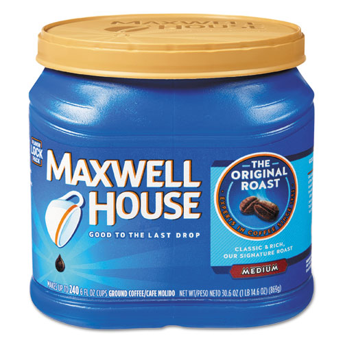 Maxwell House® wholesale. Coffee, Regular Ground, 30.6 Oz Canister. HSD Wholesale: Janitorial Supplies, Breakroom Supplies, Office Supplies.