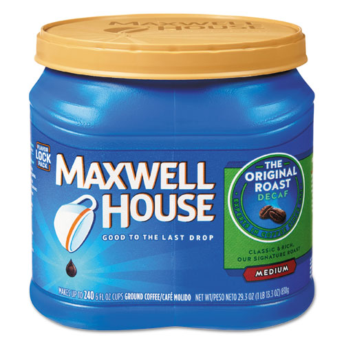 Maxwell House® wholesale. Coffee, Decaffeinated Ground Coffee, 29.3 Oz Can. HSD Wholesale: Janitorial Supplies, Breakroom Supplies, Office Supplies.