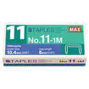 MAX wholesale. No. 11 Mini Staples, 0.25" Leg, 0.38" Crown, Steel, 1,000-box. HSD Wholesale: Janitorial Supplies, Breakroom Supplies, Office Supplies.
