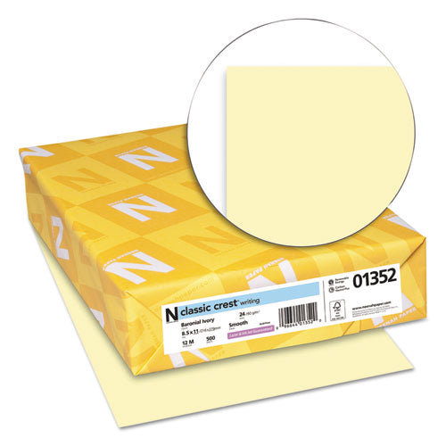 Neenah Paper wholesale. Classic Crest Stationery, 24 Lb, 8.5 X 11, Baronial Ivory, 500-ream. HSD Wholesale: Janitorial Supplies, Breakroom Supplies, Office Supplies.