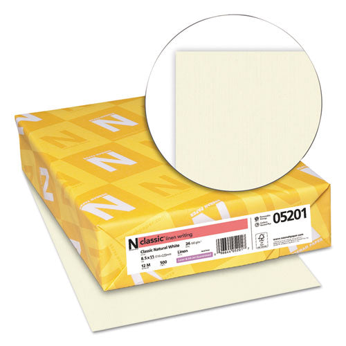 Neenah Paper wholesale. Classic Linen Stationery, 24 Lb, 8.5 X 11, Classic Natural White, 500-ream. HSD Wholesale: Janitorial Supplies, Breakroom Supplies, Office Supplies.