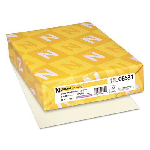 Neenah Paper wholesale. Classic Laid Stationery, 24 Lb, 8.5 X 11, Classic Natural White, 500-ream. HSD Wholesale: Janitorial Supplies, Breakroom Supplies, Office Supplies.