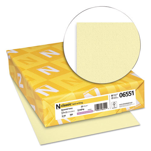 Neenah Paper wholesale. Classic Laid Stationery Writing Paper, 24 Lb, 8.5 X 11, Baronial Ivory, 500-ream. HSD Wholesale: Janitorial Supplies, Breakroom Supplies, Office Supplies.