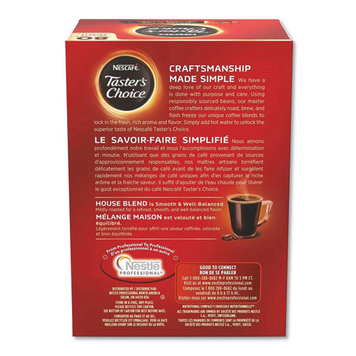 Nescafé® wholesale. Taster's Choice Stick Pack, House Blend, .06 Oz, 480-carton. HSD Wholesale: Janitorial Supplies, Breakroom Supplies, Office Supplies.