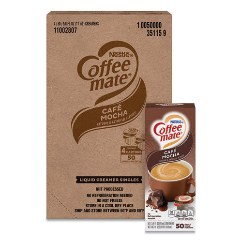 Coffee mate® wholesale. Liquid Coffee Creamer, Cafe Mocha, 0.38 Oz Mini Cups, 50-box, 4 Boxes-carton, 200 Total-carton. HSD Wholesale: Janitorial Supplies, Breakroom Supplies, Office Supplies.