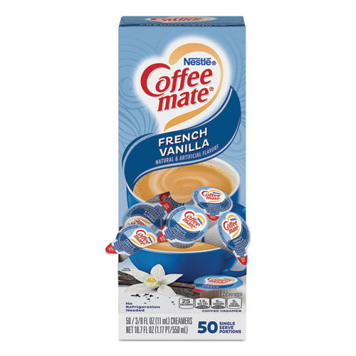 Coffee mate® wholesale. Liquid Coffee Creamer, French Vanilla, 0.38 Oz Mini Cups, 50-box, 4 Boxes-carton, 200 Total-carton. HSD Wholesale: Janitorial Supplies, Breakroom Supplies, Office Supplies.