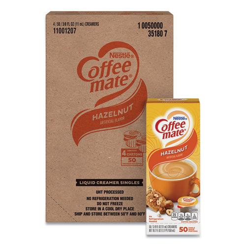 Coffee mate® wholesale. Liquid Coffee Creamer, Hazelnut, 0.38 Oz Mini Cups, 50-box, 4 Boxes-carton, 200 Total-carton. HSD Wholesale: Janitorial Supplies, Breakroom Supplies, Office Supplies.