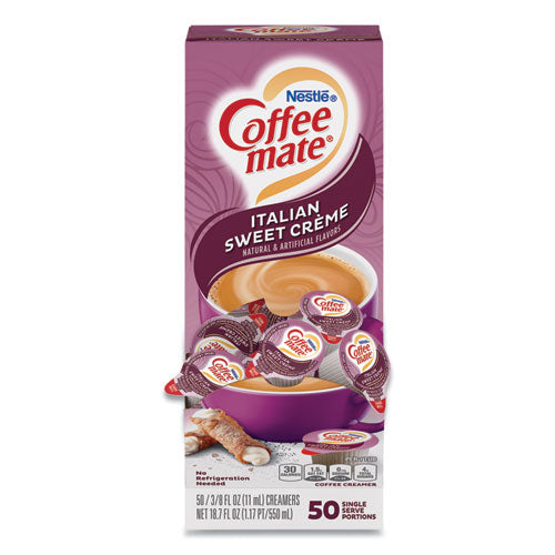 Coffee mate® wholesale. Liquid Coffee Creamer, Italian Sweet Creme, 0.38 Oz Mini Cups, 50-box. HSD Wholesale: Janitorial Supplies, Breakroom Supplies, Office Supplies.