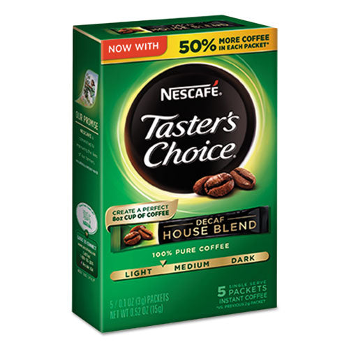 Nescafé® wholesale. Taster's Choice Decaf House Blend Instant Coffee, 0.1oz Stick, 5-box, 12 Bx-ctn. HSD Wholesale: Janitorial Supplies, Breakroom Supplies, Office Supplies.