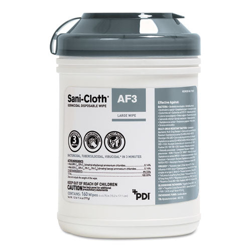 Sani Professional® wholesale. Sani-cloth Af3 Germicidal Disposable Wipes, 6 X 6 3-4, 12 Per Carton. HSD Wholesale: Janitorial Supplies, Breakroom Supplies, Office Supplies.
