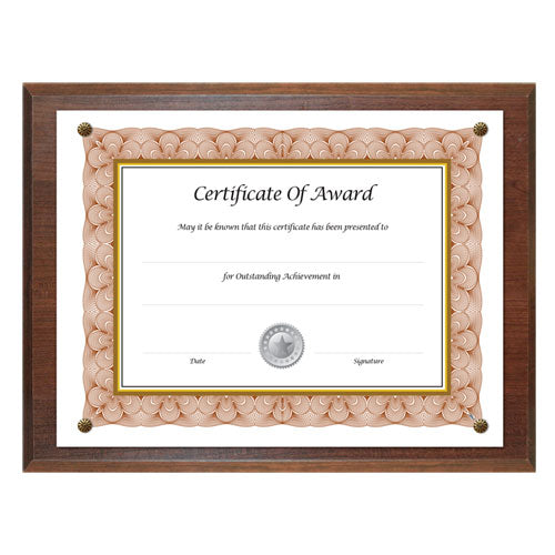 NuDell™ wholesale. Award-a-plaque Document Holder, Acrylic-plastic, 10-1-2 X 13, Walnut. HSD Wholesale: Janitorial Supplies, Breakroom Supplies, Office Supplies.