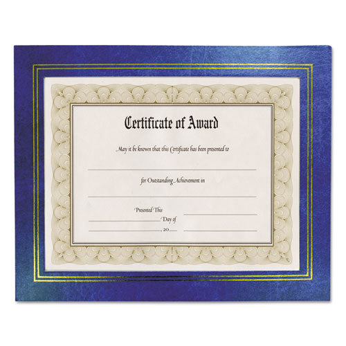 NuDell™ wholesale. Leatherette Document Frame, 8-1-2 X 11, Blue, Pack Of Two. HSD Wholesale: Janitorial Supplies, Breakroom Supplies, Office Supplies.