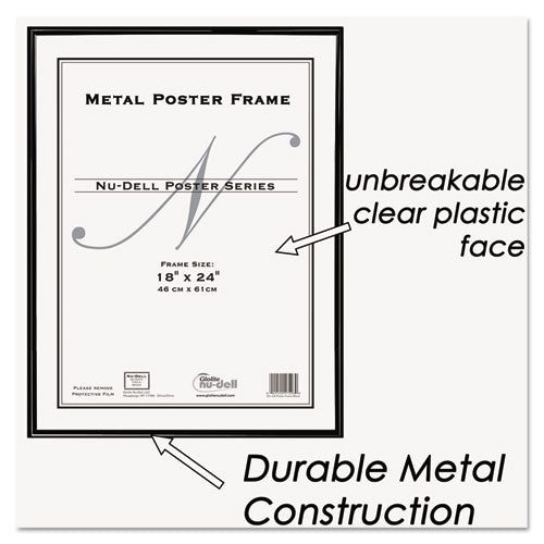 NuDell™ wholesale. Metal Poster Frame, Plastic Face, 18 X 24, Black. HSD Wholesale: Janitorial Supplies, Breakroom Supplies, Office Supplies.