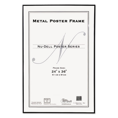 NuDell™ wholesale. Metal Poster Frame, Plastic Face, 24 X 36, Black. HSD Wholesale: Janitorial Supplies, Breakroom Supplies, Office Supplies.