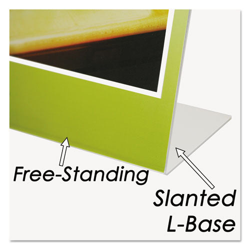 NuDell™ wholesale. Clear Plastic Sign Holder, Stand-up, Slanted, 8 1-2 X 11. HSD Wholesale: Janitorial Supplies, Breakroom Supplies, Office Supplies.