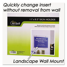 Load image into Gallery viewer, NuDell™ wholesale. Clear Plastic Sign Holder, Wall Mount, 11 X 8 1-2. HSD Wholesale: Janitorial Supplies, Breakroom Supplies, Office Supplies.