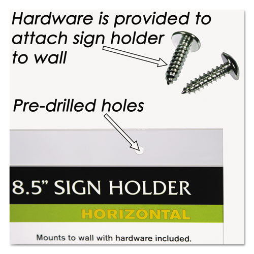 NuDell™ wholesale. Clear Plastic Sign Holder, Wall Mount, 11 X 8 1-2. HSD Wholesale: Janitorial Supplies, Breakroom Supplies, Office Supplies.