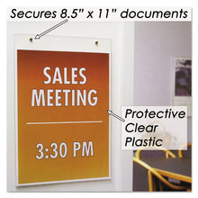 Load image into Gallery viewer, NuDell™ wholesale. Clear Plastic Sign Holder, Wall Mount, 8 1-2 X 11. HSD Wholesale: Janitorial Supplies, Breakroom Supplies, Office Supplies.