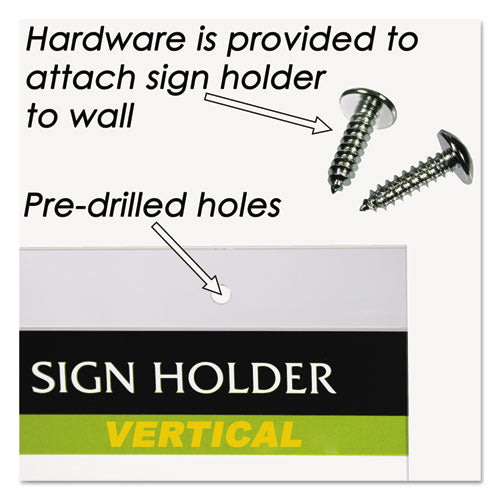 NuDell™ wholesale. Clear Plastic Sign Holder, Wall Mount, 8 1-2 X 11. HSD Wholesale: Janitorial Supplies, Breakroom Supplies, Office Supplies.