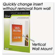 Load image into Gallery viewer, NuDell™ wholesale. Clear Plastic Sign Holder, Wall Mount, 11 X 17. HSD Wholesale: Janitorial Supplies, Breakroom Supplies, Office Supplies.