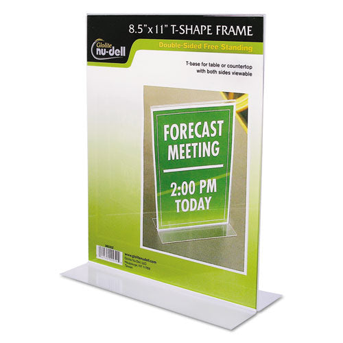 NuDell™ wholesale. Clear Plastic Sign Holder, Stand-up, 8 1-2 X 11. HSD Wholesale: Janitorial Supplies, Breakroom Supplies, Office Supplies.