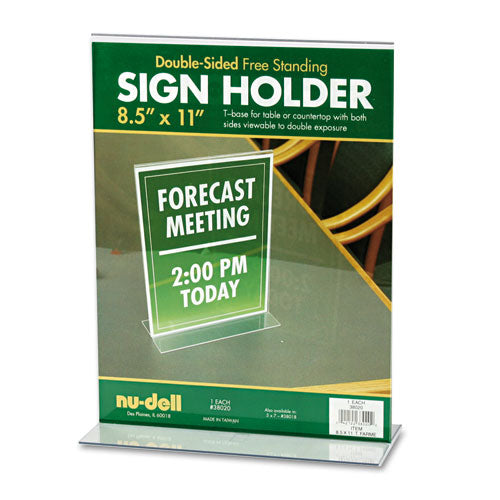 NuDell™ wholesale. Acrylic Sign Holder, 8 1-2 X 11, Clear. HSD Wholesale: Janitorial Supplies, Breakroom Supplies, Office Supplies.